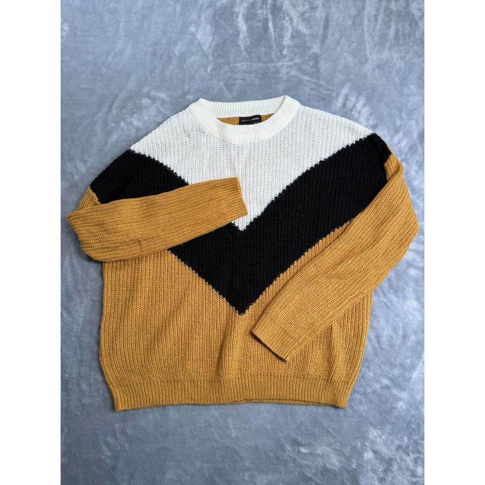 Ambiance Apparel Sweater Womens L Multi Colorblock Knitted Long Sleeve Pullover